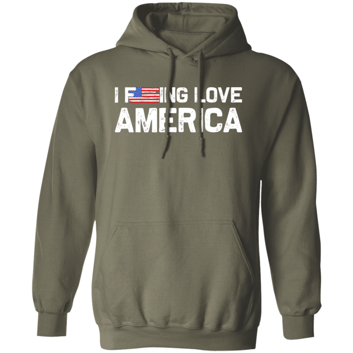 Patriot's Pride: "I F-ing Love America" Flag Hoodie