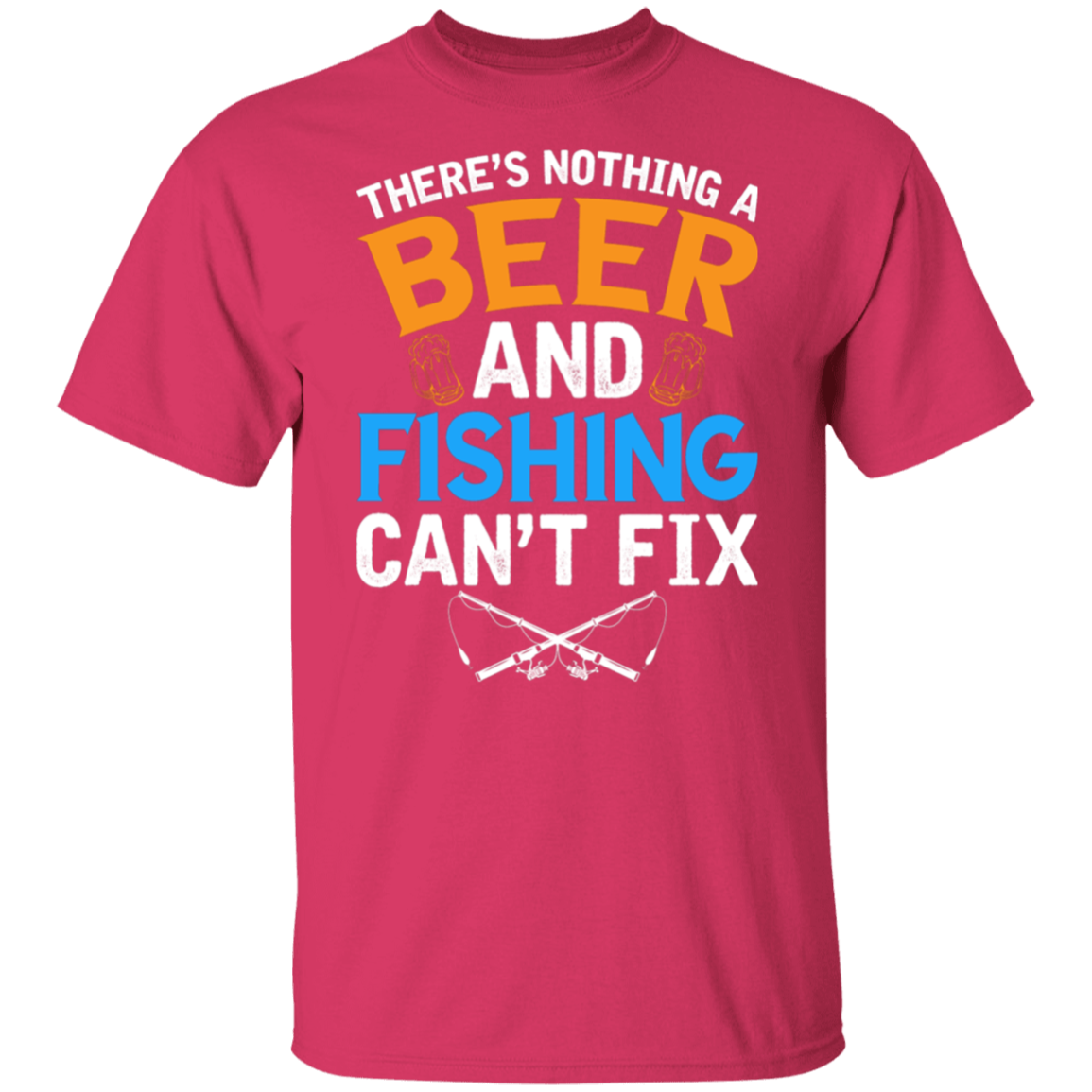 "There's Nothing A Beer And Fishing Can't Fix" T-Shirt – Perfect for Fishing Enthusiasts & Beer Lovers!