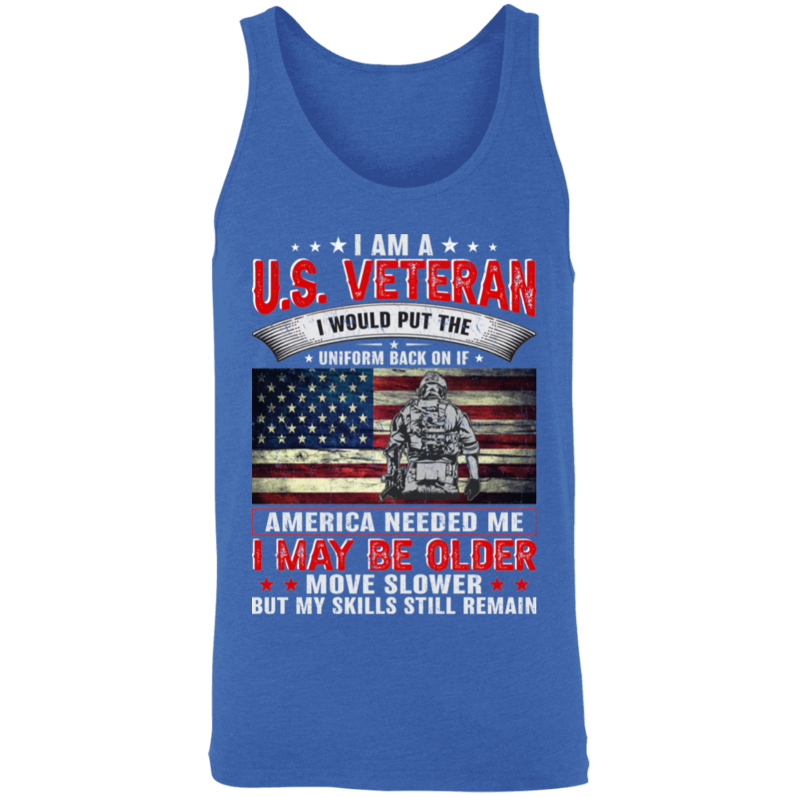 Veteran Pride Tank Top - Honor, Courage & Commitment: Skills Never Fade