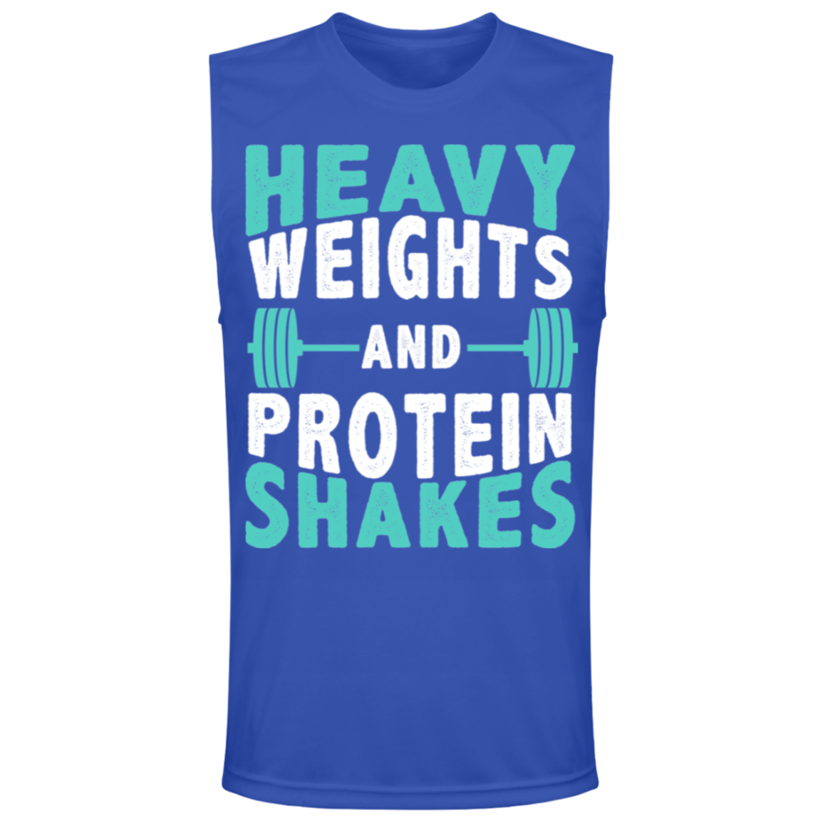 "Heavy Weights and Protein Shakes" Muscle Tee – Essential for Fitness Buffs & Gym Lovers!