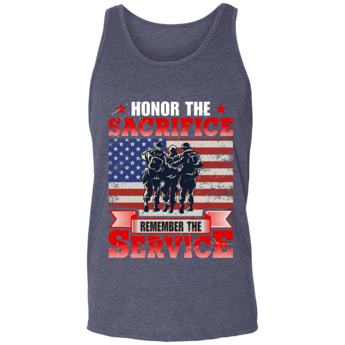 "Honor The Sacrifice, Remember The Service" Patriotic Military Tank Top