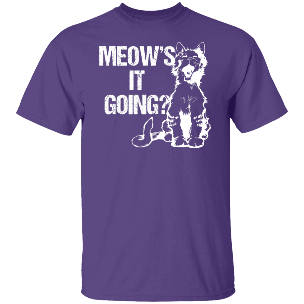 "Meow's It Going?" Cute Cat T-Shirt for Cat Lovers & Cat Ladies!