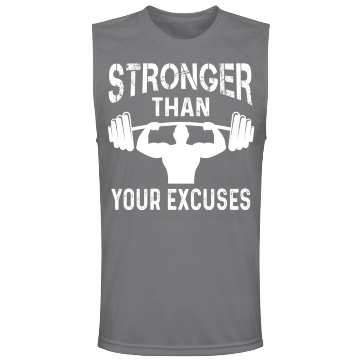 "Stronger Than Your Excuses" – Motivational Muscle Tee for Gym Rats!