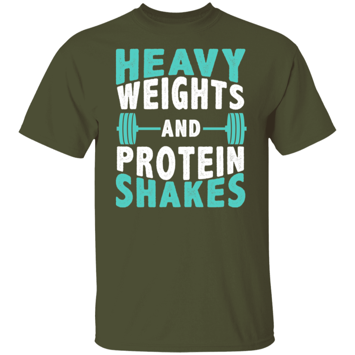 "Heavy Weights and Protein Shakes" Gym T-Shirt – Perfect for Fitness Enthusiasts & Weight Lifters!