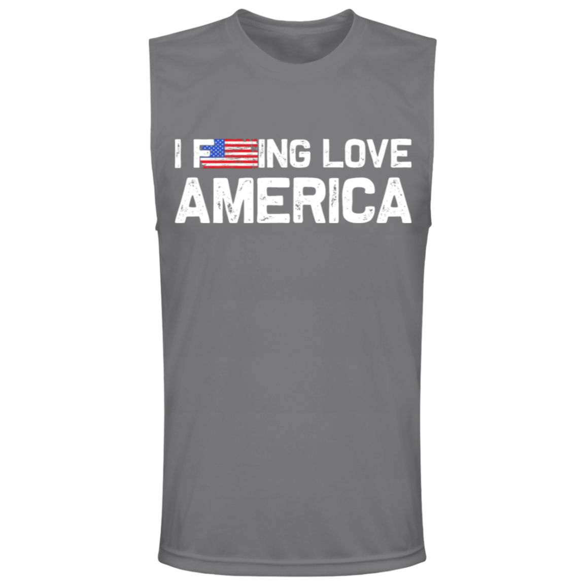 Patriot's Pride: "I F-ing Love America" Flag Muscle Tee