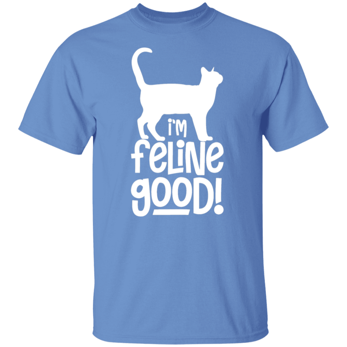 "I'm Feline Good" Cat Lover's T-Shirt - Perfect Gift for Cat Owners, Cat Ladies, and Cat Enthusiasts!