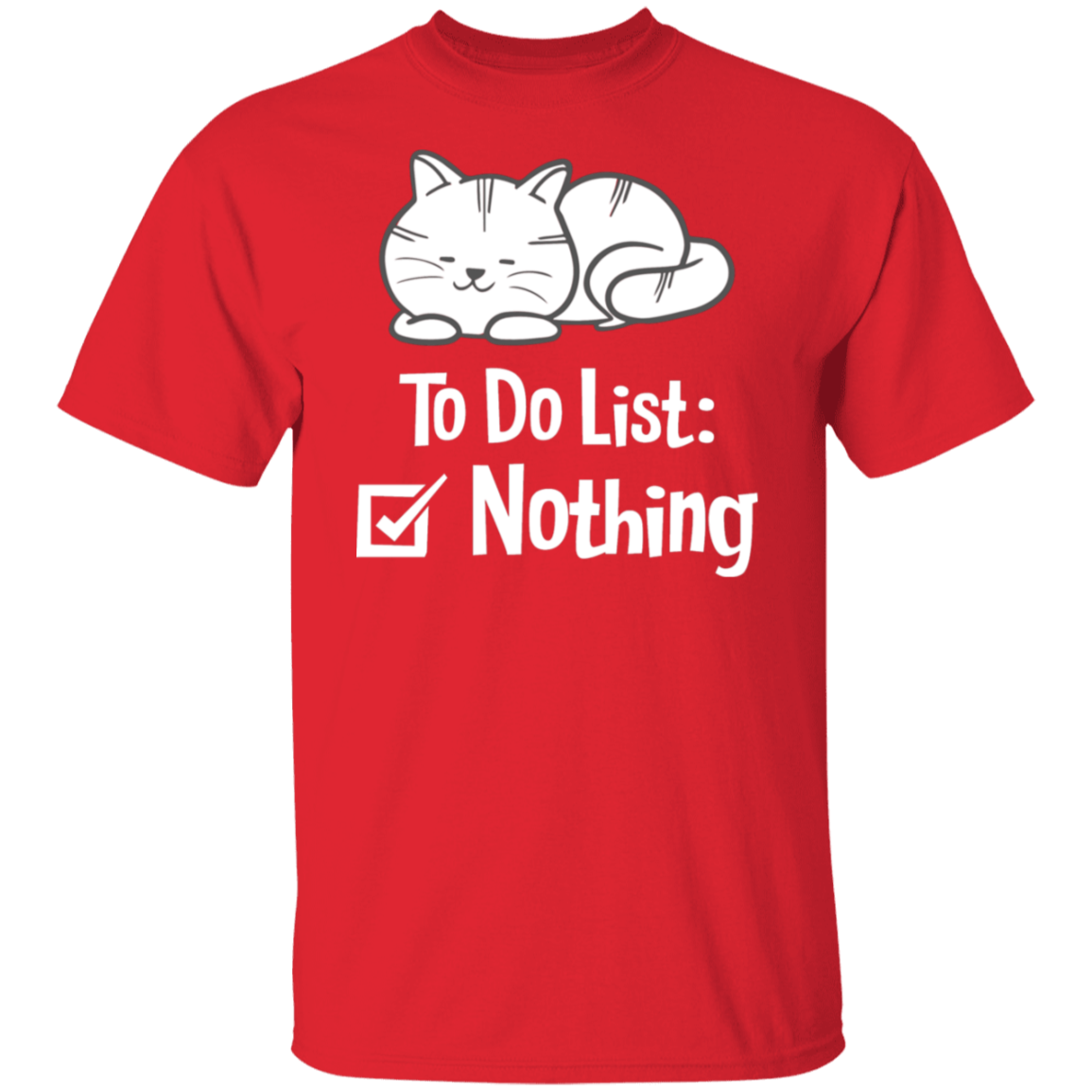 "Purrfectly Lazy: To Do List - Nothing" Cat T-Shirt for Relaxation & Cat Lovers!