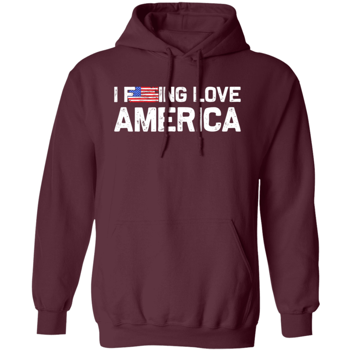 Patriot's Pride: "I F-ing Love America" Flag Hoodie