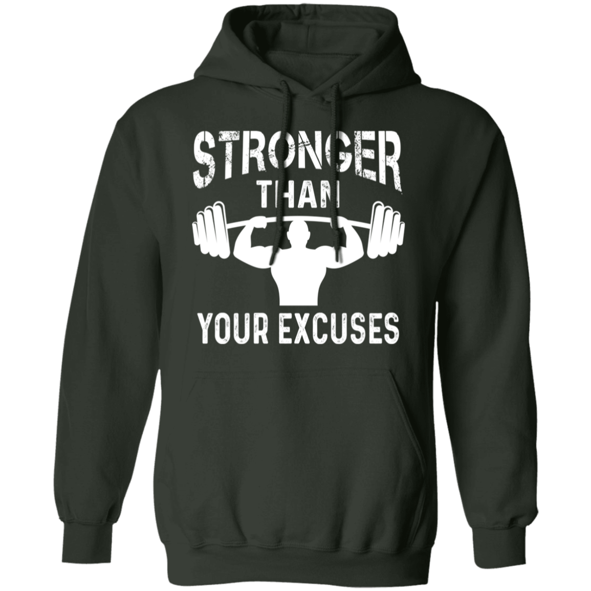 "Stronger Than Your Excuses" – Motivational Hoodie for Gym Rats and Weightlifters!