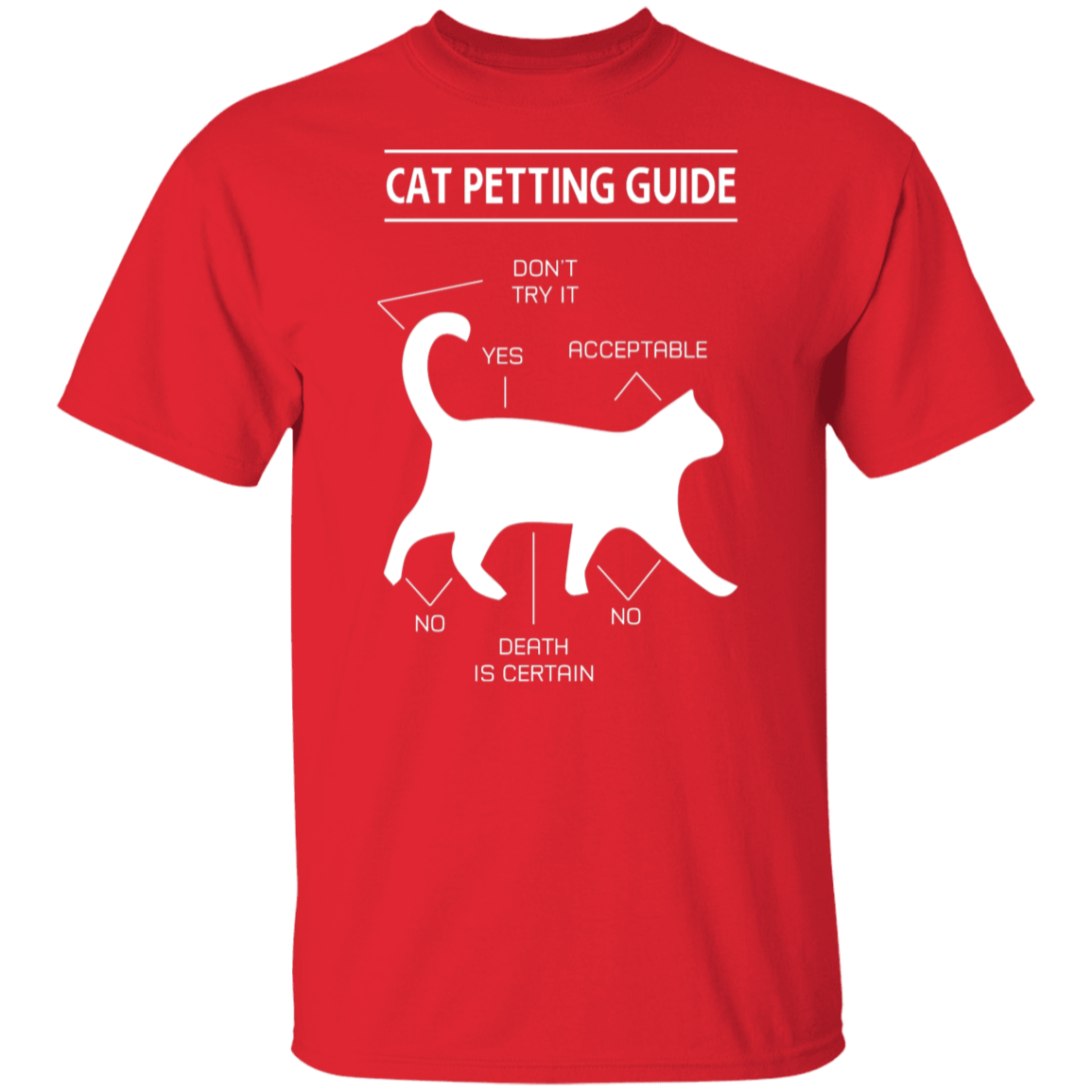 "Cat Petting Guide" T-Shirt – Master the Feline Touch!