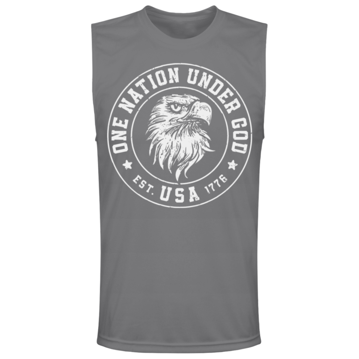 "One Nation Under God: USA Est. 1776" Patriotic Eagle Muscle Tee