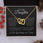 To My Daughter - Carry You In My Heart l Interlocking Hearts Necklace