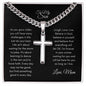 To My Son - Have Faith (from Mom) l Artisan Cross Necklace on Cuban Chain