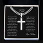 To My Son - Have Faith (from Mom) l Artisan Cross Necklace on Cuban Chain