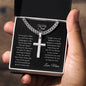 To My Son - Have Faith (from Mom) l Artisan Cross Necklace on Cuban Chain