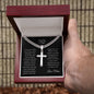 To My Son - Have Faith (from Mom) l Artisan Cross Necklace on Cuban Chain