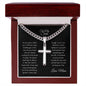 To My Son - Have Faith (from Mom) l Artisan Cross Necklace on Cuban Chain