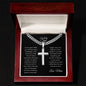 To My Son - Have Faith (from Mom) l Artisan Cross Necklace on Cuban Chain