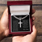To My Son - Have Faith (from Mom) l Artisan Cross Necklace on Cuban Chain