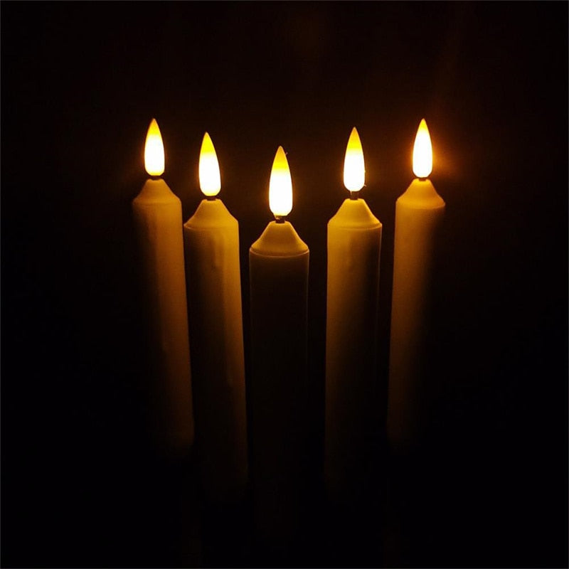 12-24-36 Flameless Floating LED Candles Light Magic Wand Remote Control Halloween Decoration Christmas Tree Decor Lights Party