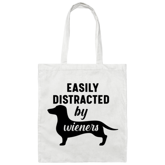 "Easily Distracted by Wieners" Dachshund Dog Lover's Tote Bag