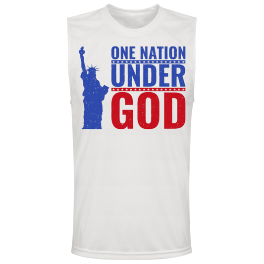 "One Nation Under God" Patriotic Muscle Tee – Featuring the Statue of Liberty