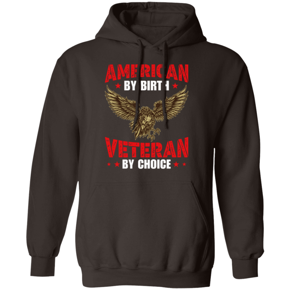 "American By Birth, Veteran By Choice" Patriotic Hoodie with Flying Eagle