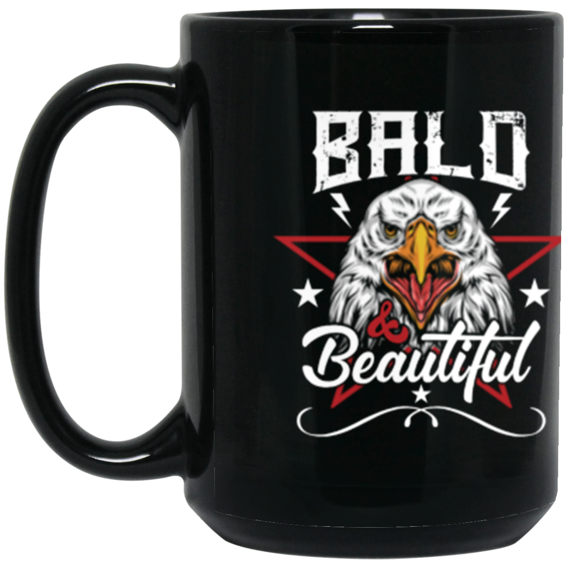 "Bald & Beautiful" - Patriotic Bald Eagle Coffee Mug