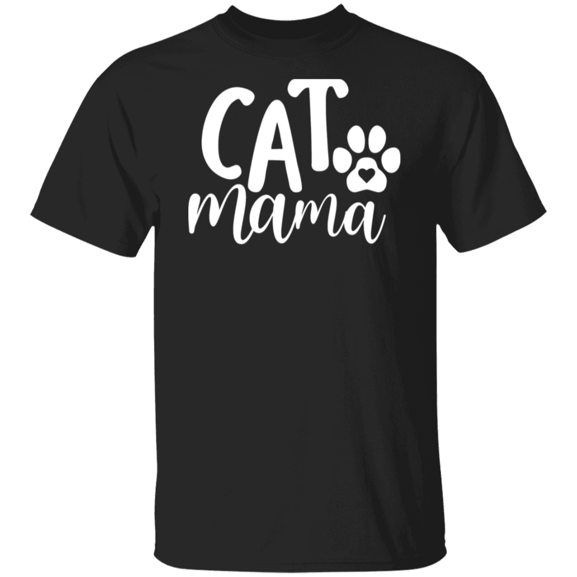 "Cat Mama" T-Shirt – Purr-fectly Styled with a Heartfelt Paw Print!