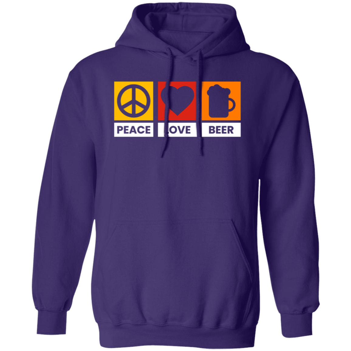 “Peace Love Beer” Hoodie – Cozy and Fun for Beer Lovers, Happy Hour, and Relaxing!