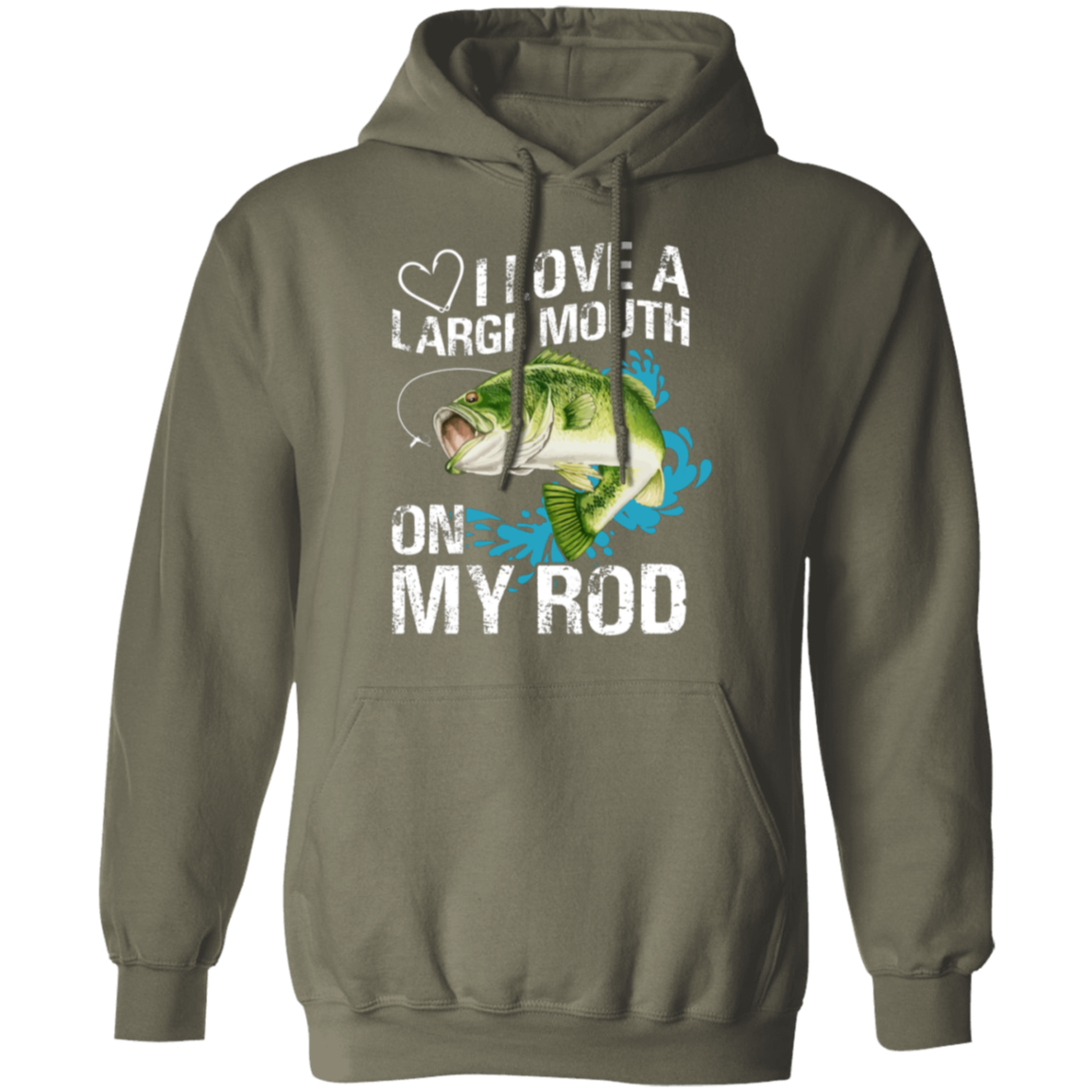 “I Love A Large Mouth On My Rod” Fishing Hoodie – Cozy & Fun Gift for Anglers!