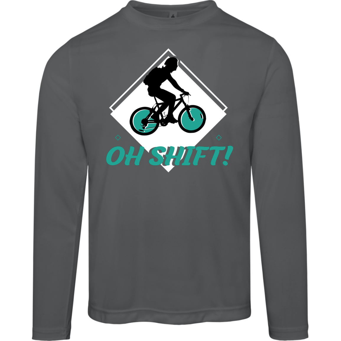 “Oh Shift!” Long Sleeve Cycling Tee – Moisture-Wicking & UV 40+ Protection