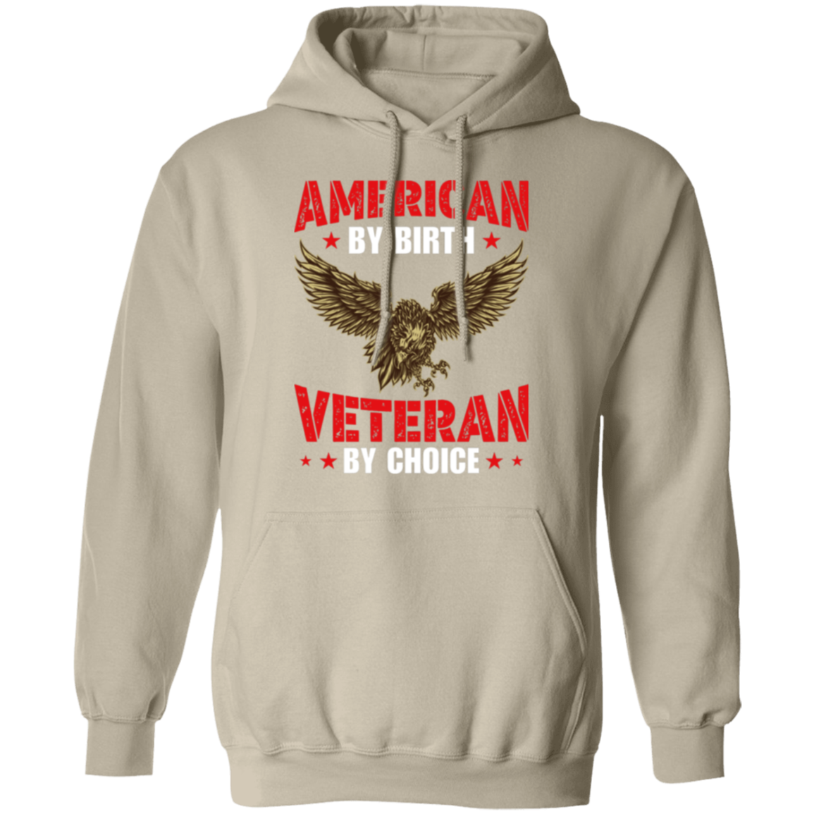 "American By Birth, Veteran By Choice" Patriotic Hoodie with Flying Eagle