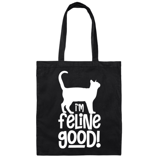 "I'm Feline Good" Cat Lover's Tote Bag - Cute and Practical Gift for Cat Owners, Cat Ladies, and Cat Enthusiasts!