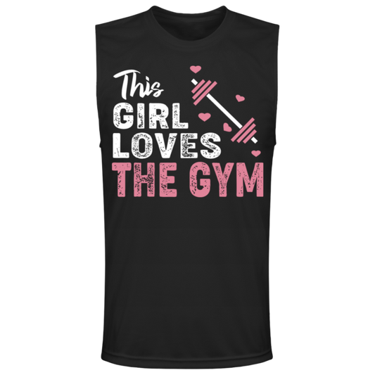 "This Girl Loves The Gym" Muscle Tee – Ideal for Weight Lifting & Workout Sessions!