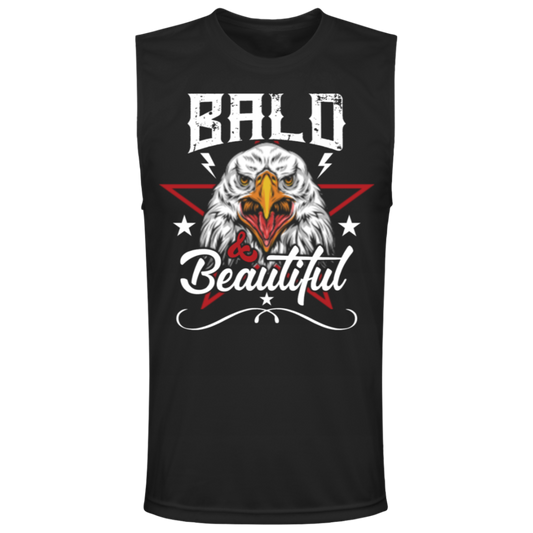 "Bald & Beautiful" - Patriotic Bald Eagle Muscle Tee