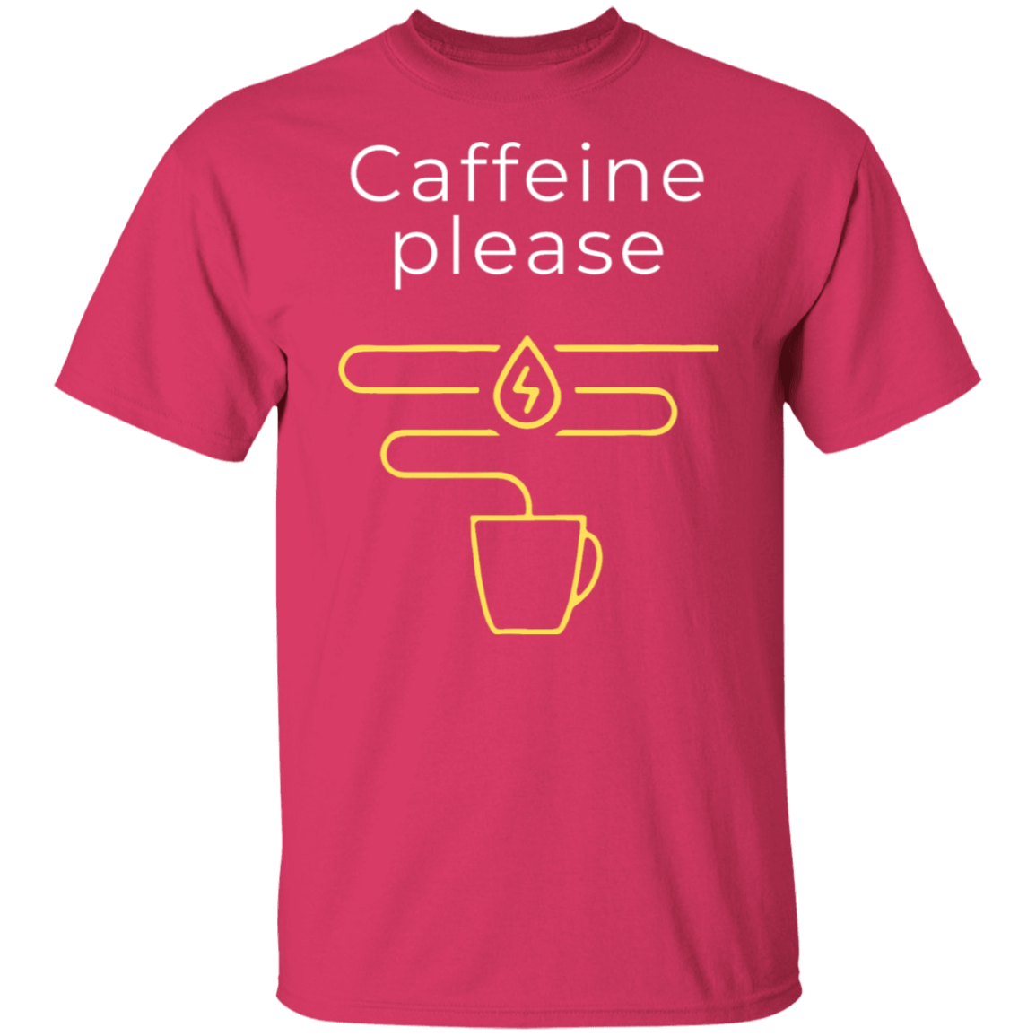 "Caffeine Please" Funny T-Shirt – Perfect for Coffee Lovers!