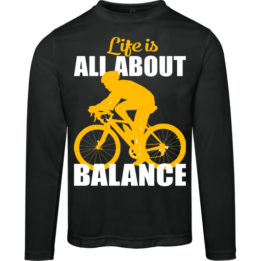 "Life Is All About Balance" Long-Sleeved Cycling Tee - Moisture-Wicking & UV 40+ Protection!