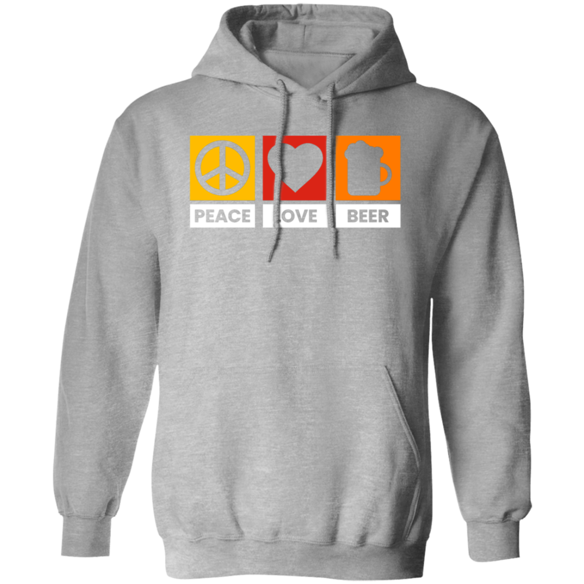 “Peace Love Beer” Hoodie – Cozy and Fun for Beer Lovers, Happy Hour, and Relaxing!