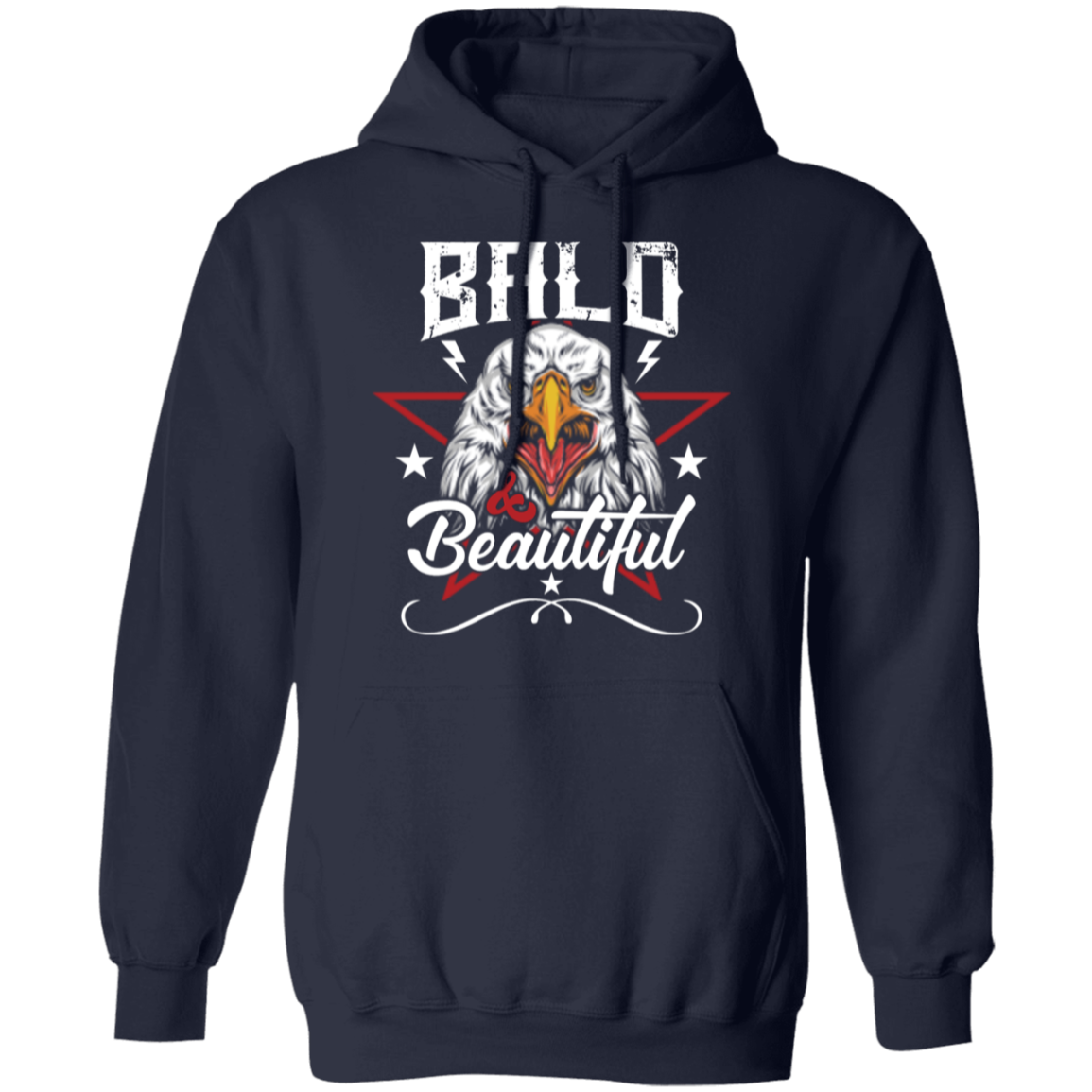 "Bald & Beautiful" - Patriotic Bald Eagle Hoodie