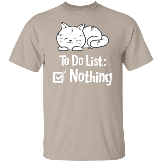"Purrfectly Lazy: To Do List - Nothing" Cat T-Shirt for Relaxation & Cat Lovers!