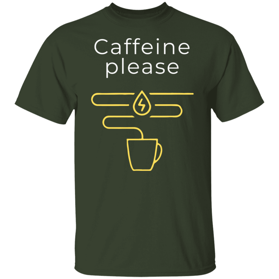 "Caffeine Please" Funny T-Shirt – Perfect for Coffee Lovers!