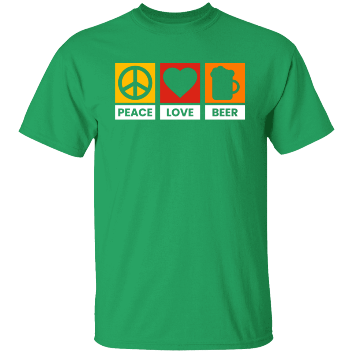 “Peace Love Beer” T-Shirt – Fun Tee for Beer Lovers, Happy Hour Fans, and Chill Vibes Seekers!