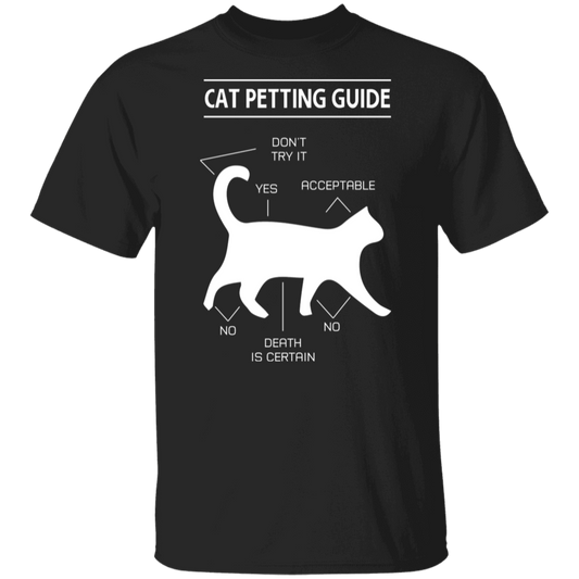 "Cat Petting Guide" T-Shirt – Master the Feline Touch!