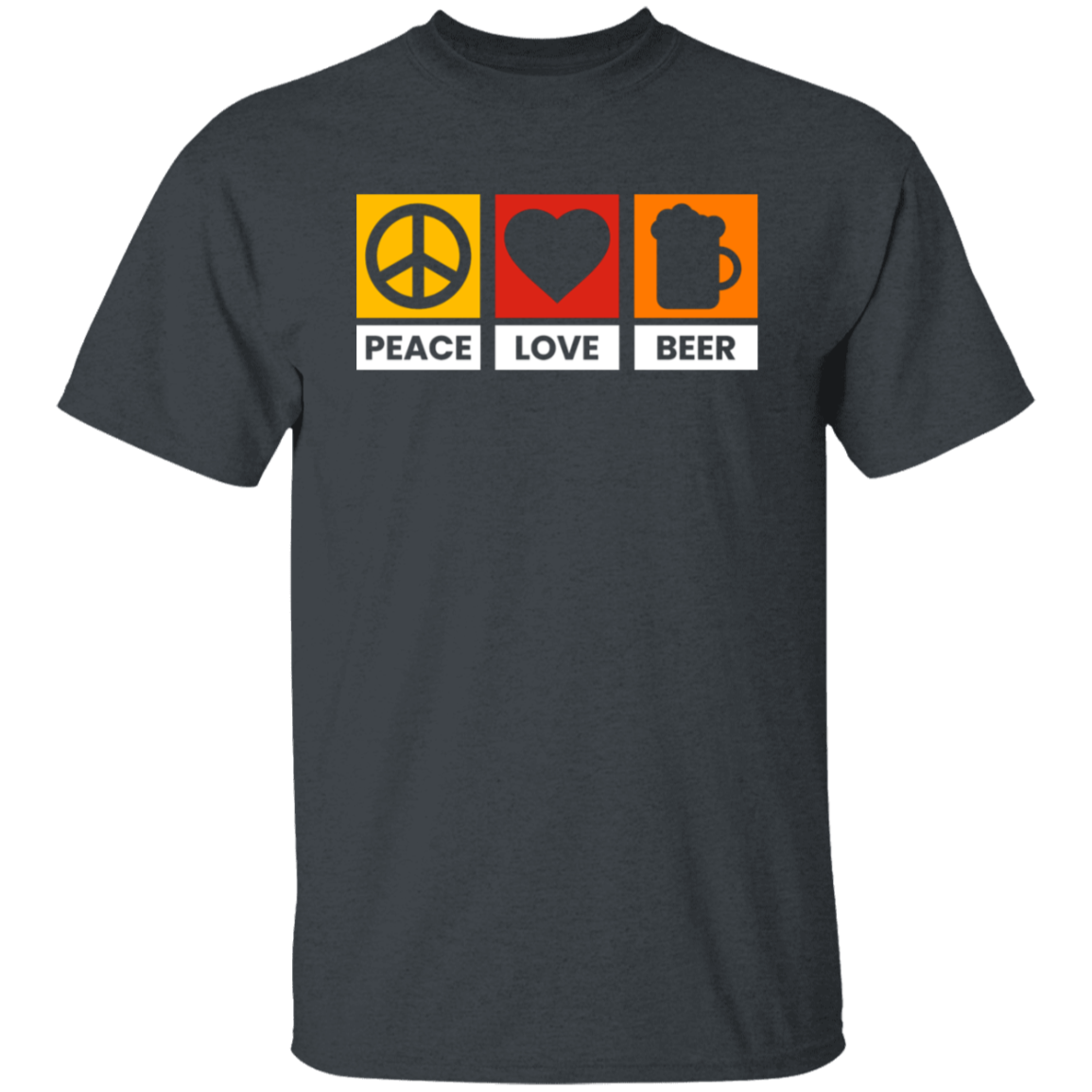 “Peace Love Beer” T-Shirt – Fun Tee for Beer Lovers, Happy Hour Fans, and Chill Vibes Seekers!