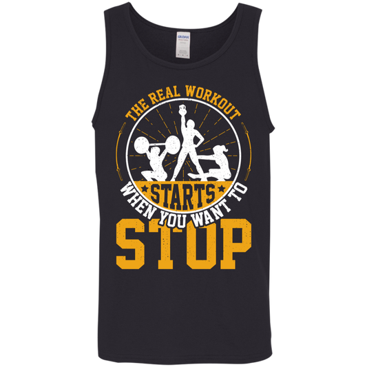 "The Real Workout Starts When You Want To Stop" Tank Top – Ideal for Gym Goers & Fitness Enthusiasts!