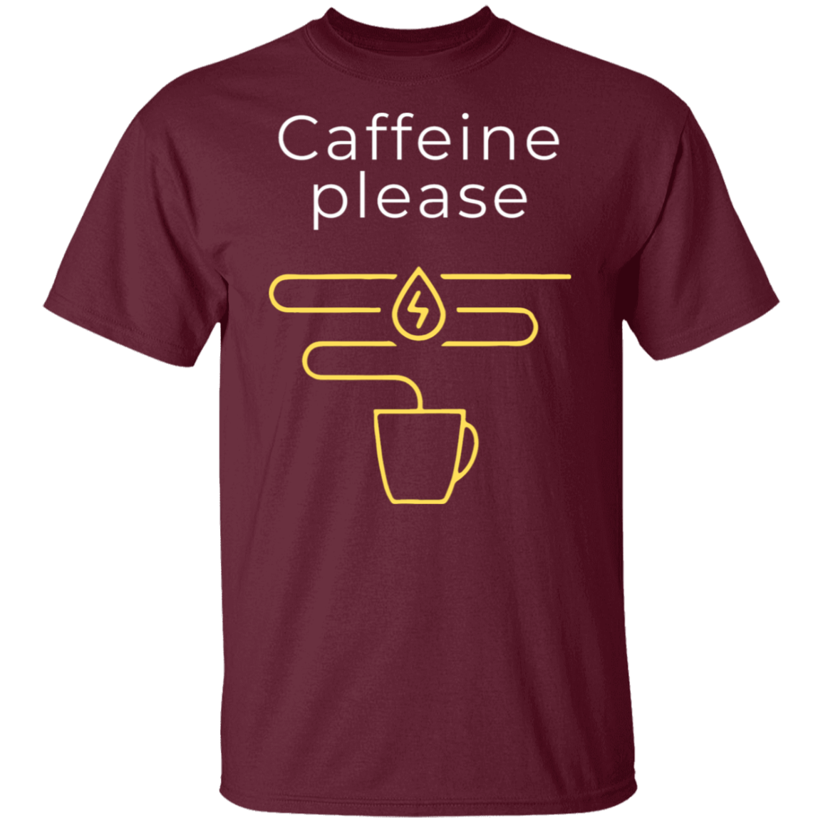 "Caffeine Please" Funny T-Shirt – Perfect for Coffee Lovers!