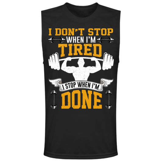 Relentless Strength Muscle Tee: "I Don't Stop When I'm Tired" – Gym Motivation!