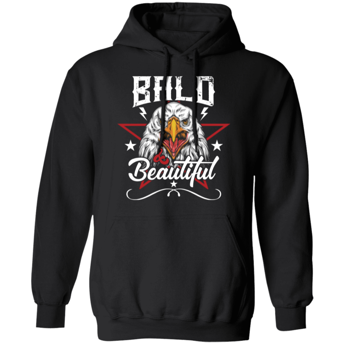 "Bald & Beautiful" - Patriotic Bald Eagle Hoodie