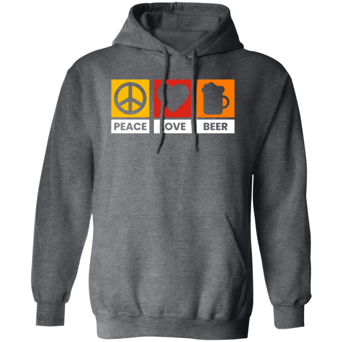 “Peace Love Beer” Hoodie – Cozy and Fun for Beer Lovers, Happy Hour, and Relaxing!